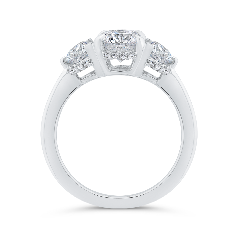 14K White Gold Oval Cut Diamond Engagement Ring (Semi-Mount)