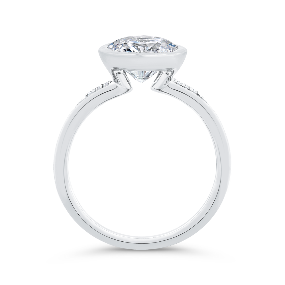14K White Gold Diamond Engagement Ring (Semi-Mount)