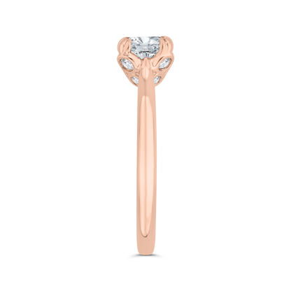 Princess Cut Diamond Engagement Ring in 14K Rose Gold (Semi-Mount)