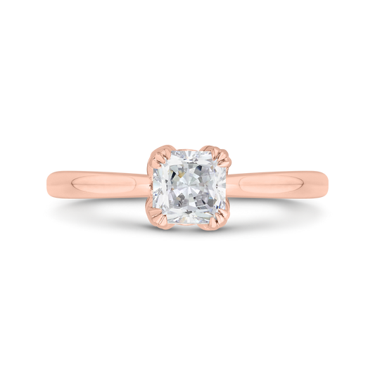 Princess Cut Diamond Engagement Ring in 14K Rose Gold (Semi-Mount)