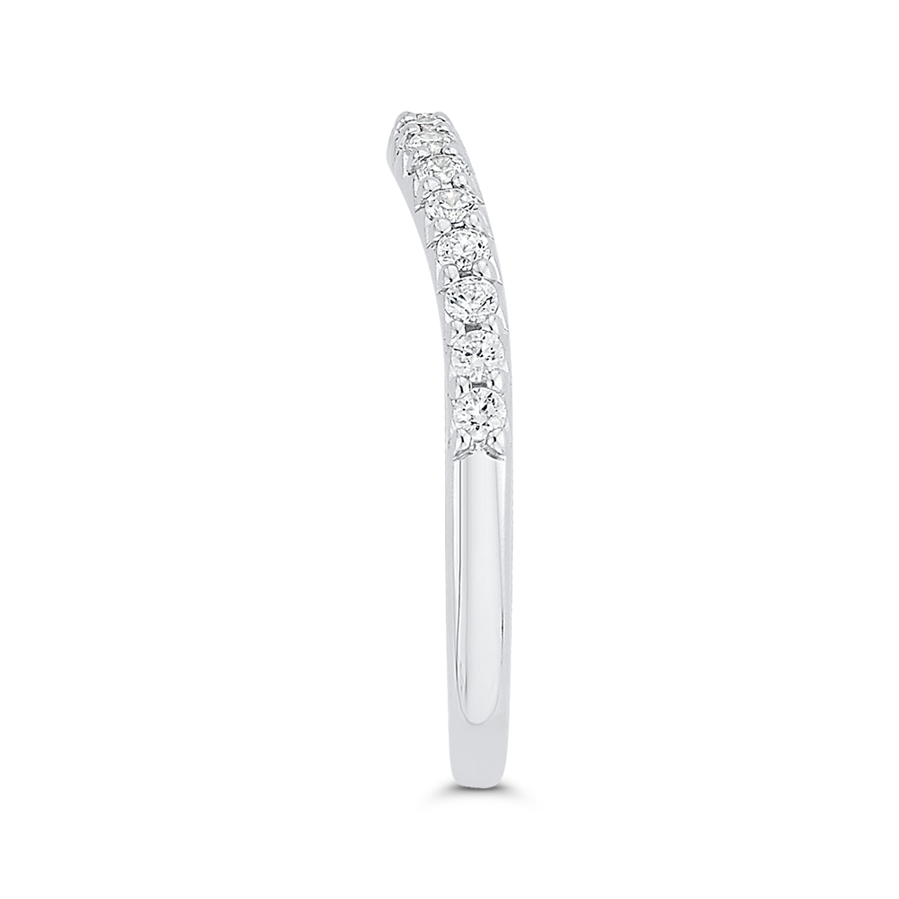 Round Diamond Half-Eternity Wedding Band in 14K White Gold
