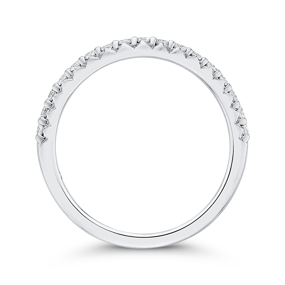 Round Diamond Half-Eternity Wedding Band in 14K White Gold