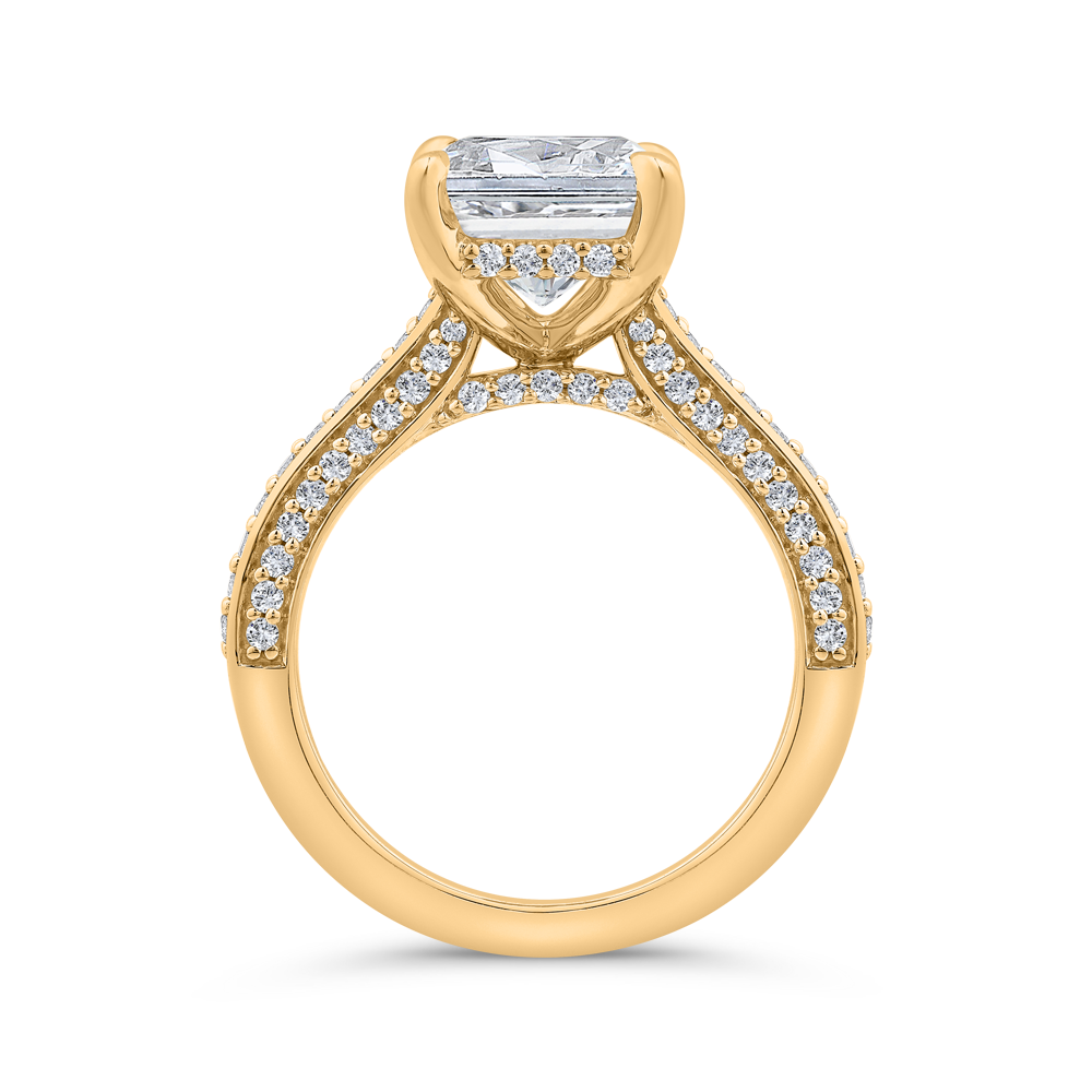 14K Yellow Gold Radiant Cut Diamond Engagement Ring (Semi-Mount)