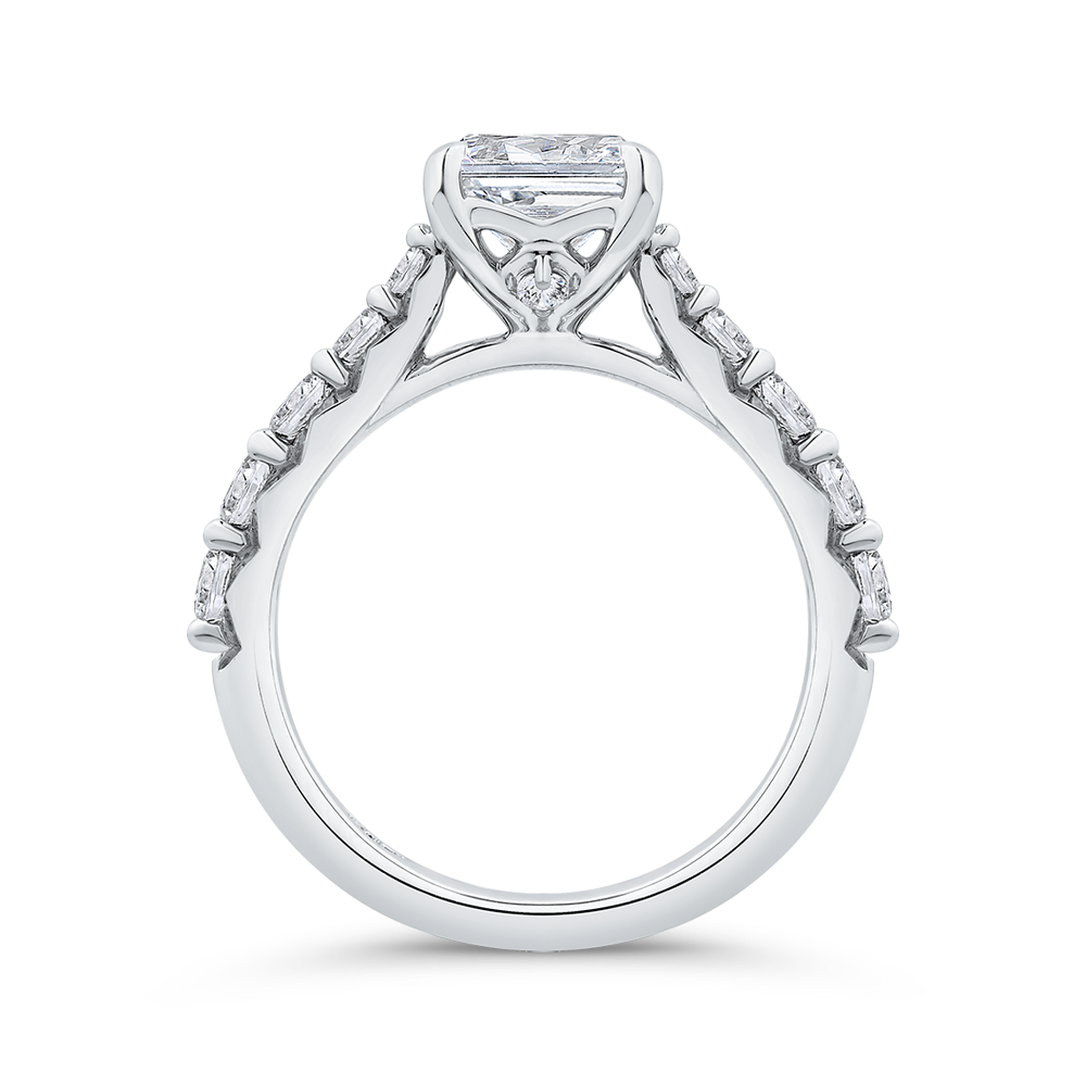 14K Yellow Gold Radiant Cut Diamond Engagement Ring (Semi-Mount)