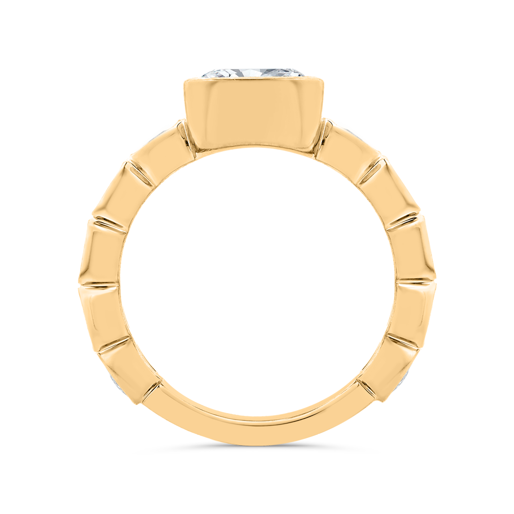 14K Yellow Gold Diamond Engagement Ring (Semi-Mount)