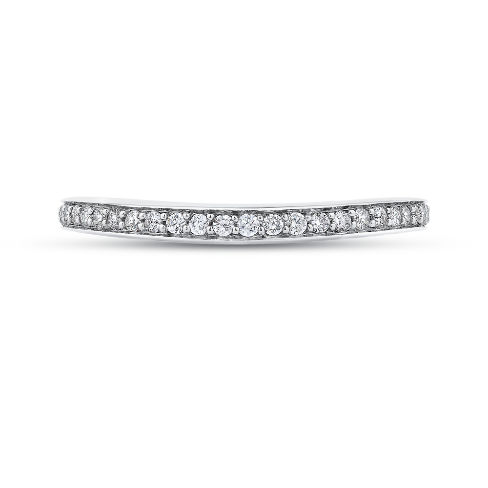 Round Diamond Half-Eternity Wedding Band in 14K White Gold