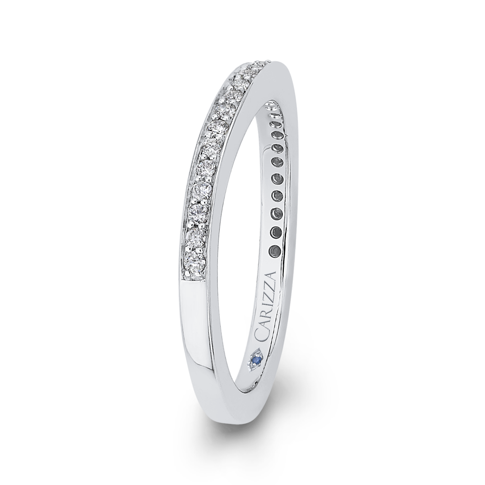 Round Diamond Half-Eternity Wedding Band in 14K White Gold