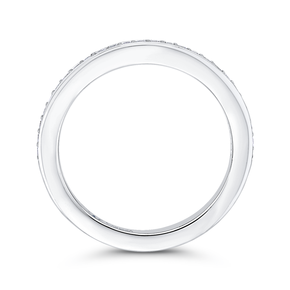 Round Diamond Half-Eternity Wedding Band in 14K White Gold