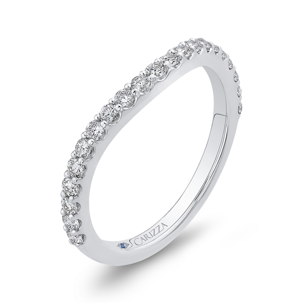 Round Diamond Wedding Band in 14K White Gold