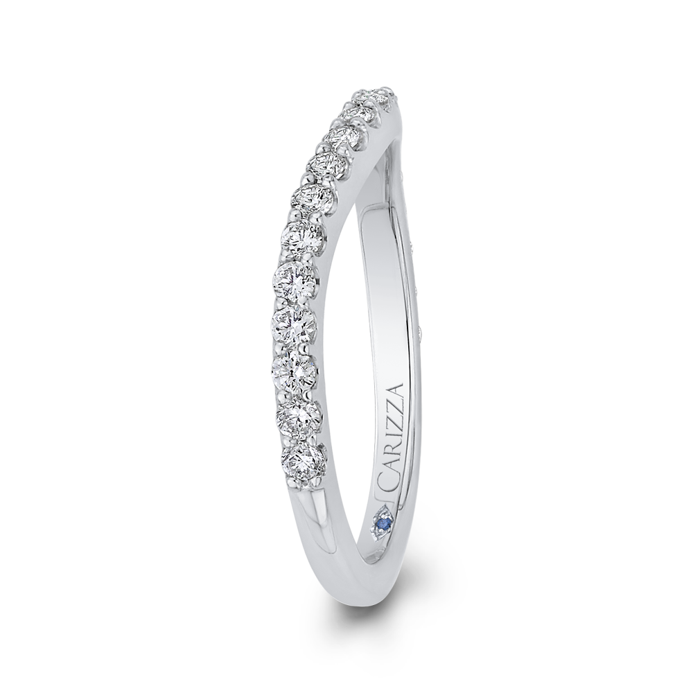 Round Diamond Wedding Band in 14K White Gold