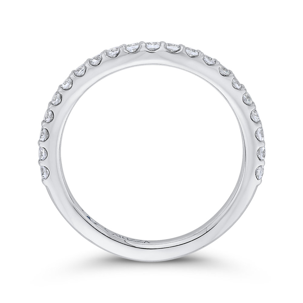 Round Diamond Wedding Band in 14K White Gold