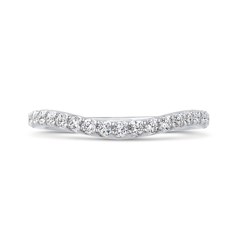 Round Diamond Wedding Band in 14K White Gold