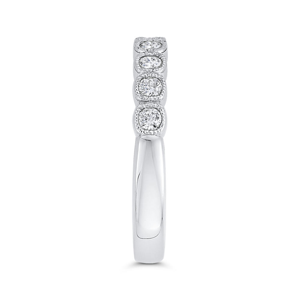 Round Half-Eternity Diamond Wedding Band in 14K White Gold