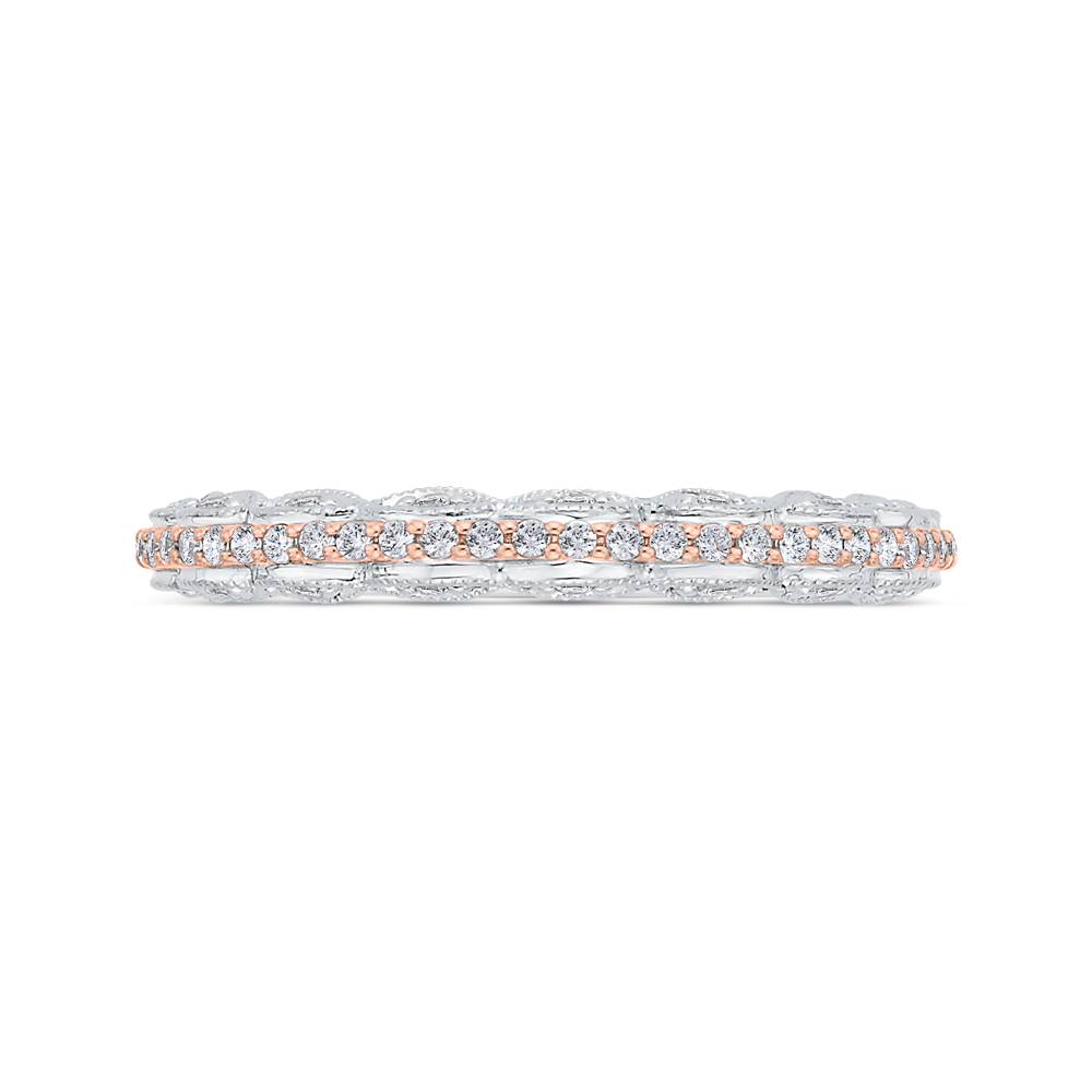 Diamond Wedding Band in 14K Two Tone Gold