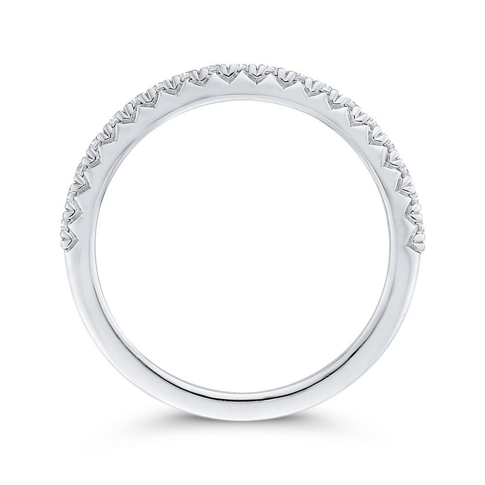 Round Diamond Half-Eternity Wedding Band in 14K White Gold