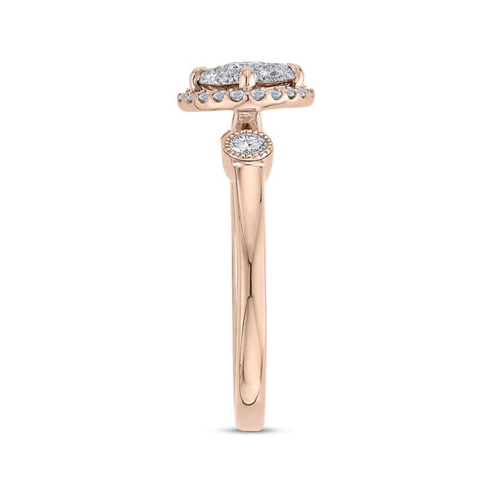 Round Diamond Halo Engagement Ring in 14K Two Tone Gold