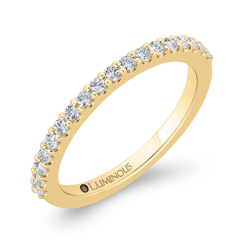 Round Diamond Half-Eternity Wedding Band in 14K Yellow Gold