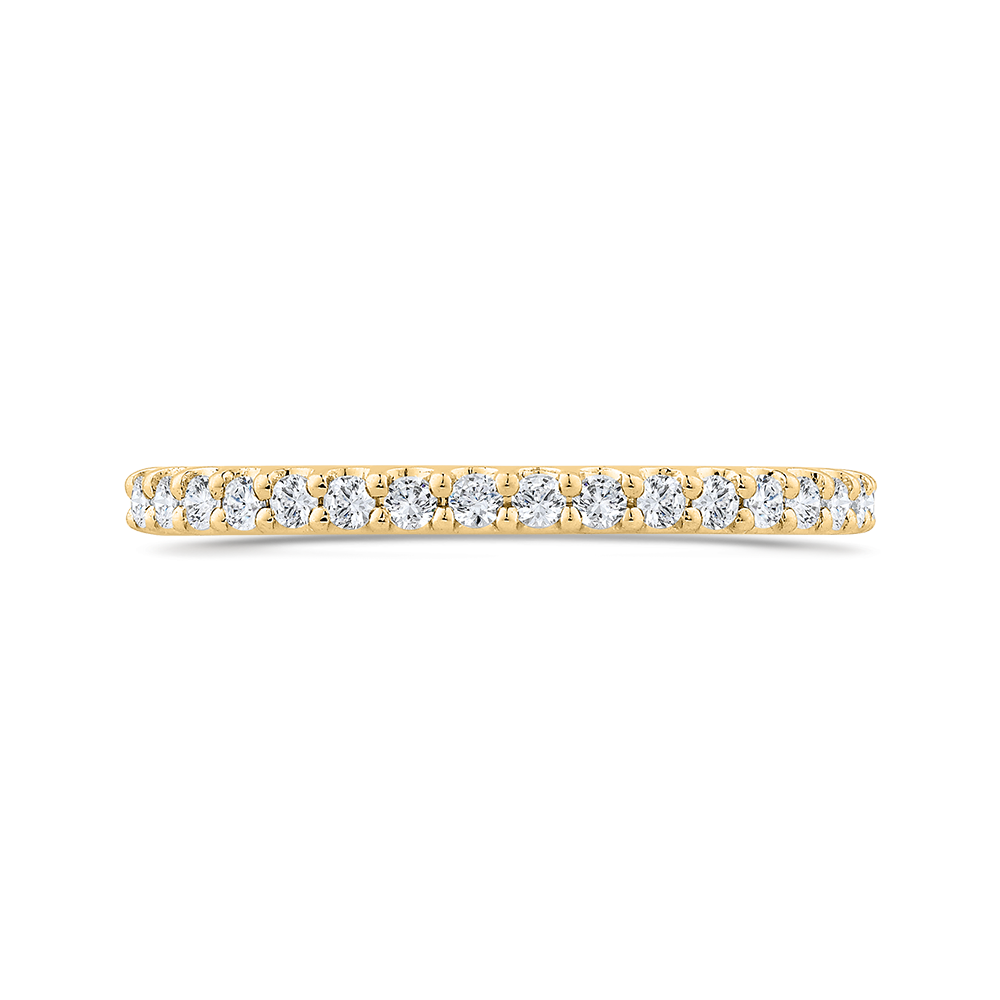 Round Diamond Half-Eternity Wedding Band in 14K Yellow Gold