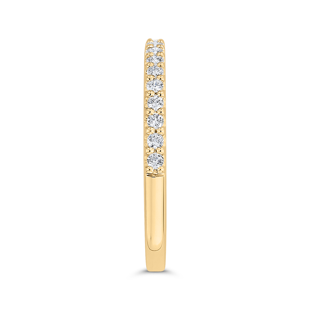 Round Diamond Half-Eternity Wedding Band in 14K Yellow Gold