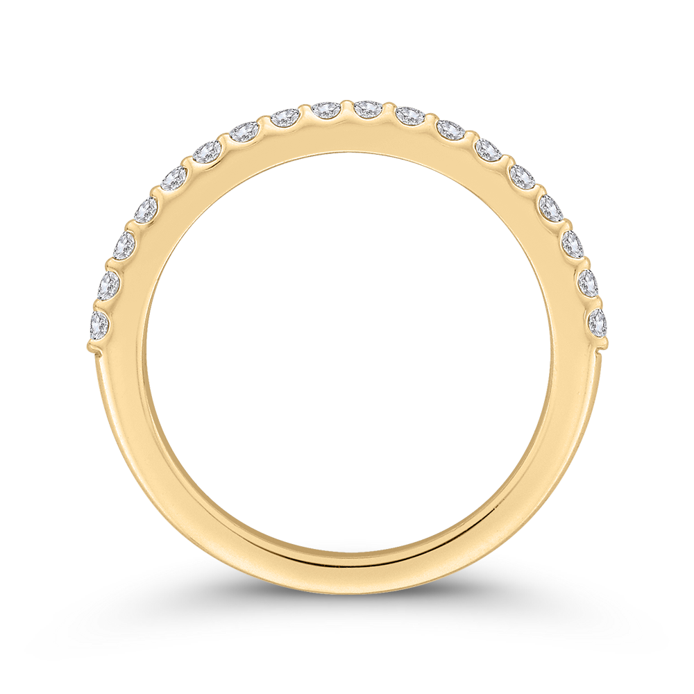 Round Diamond Half-Eternity Wedding Band in 14K Yellow Gold