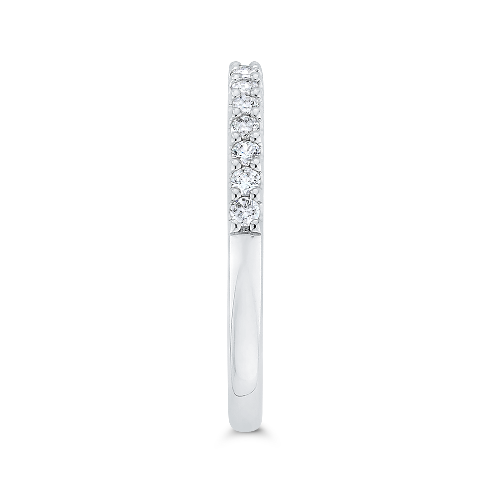 Round Diamond Half-Eternity Wedding Band in 14K White Gold