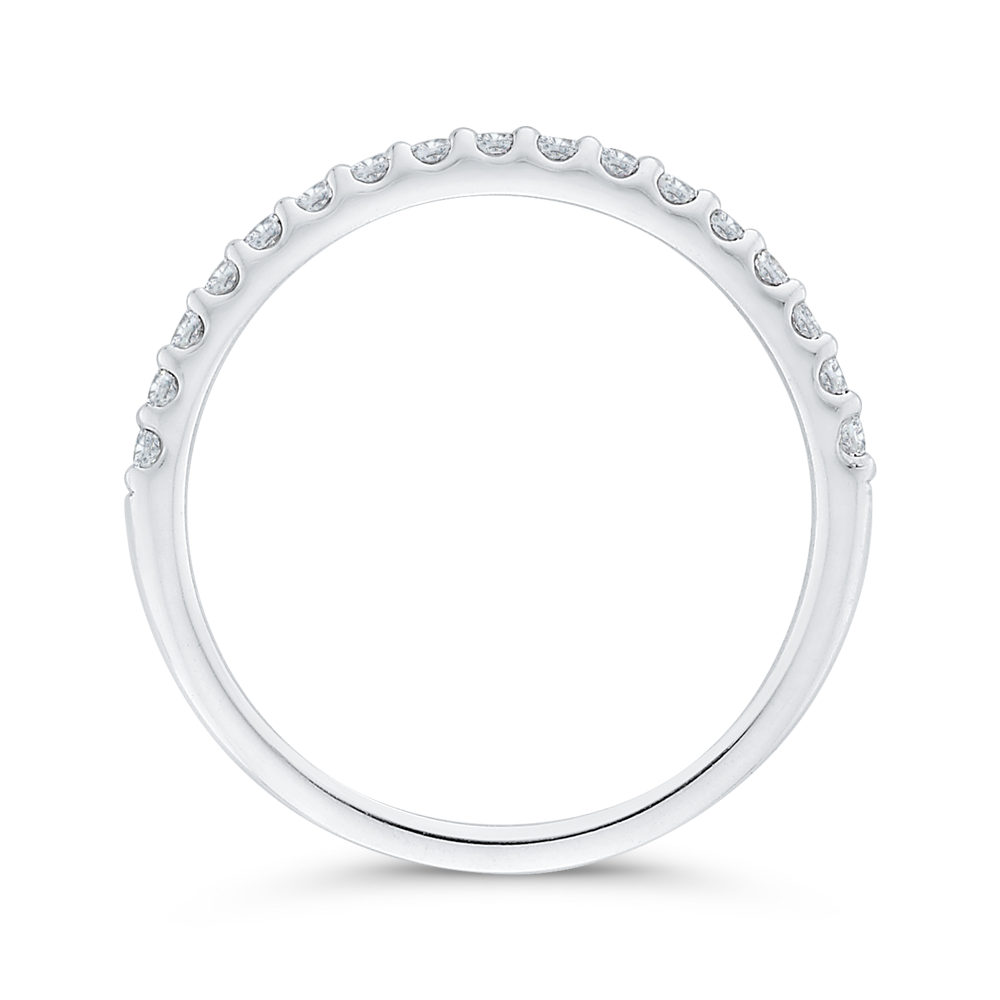Round Diamond Half-Eternity Wedding Band in 14K White Gold