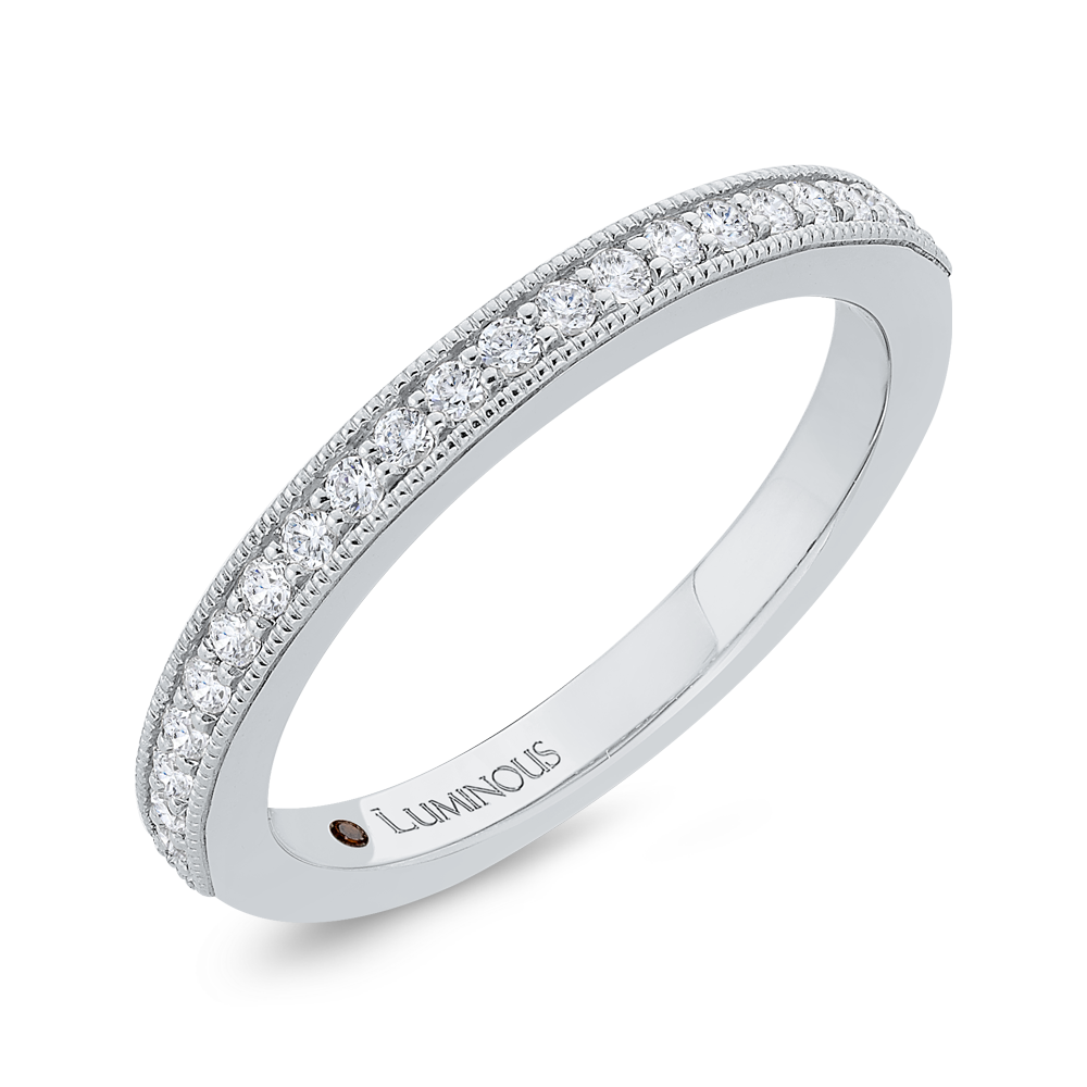 Round Diamond Half-Eternity Wedding Band in 14K White Gold