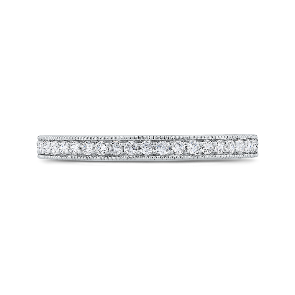 Round Diamond Half-Eternity Wedding Band in 14K White Gold