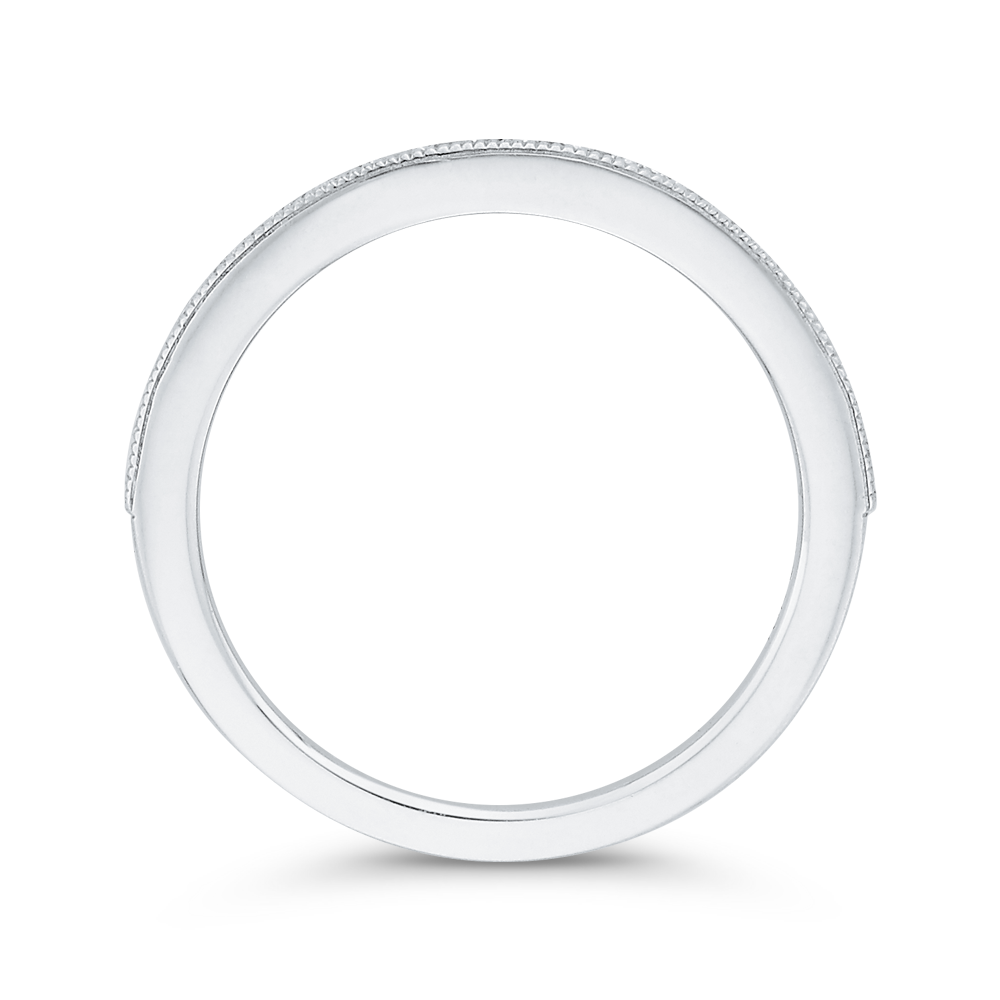 Round Diamond Half-Eternity Wedding Band in 14K White Gold