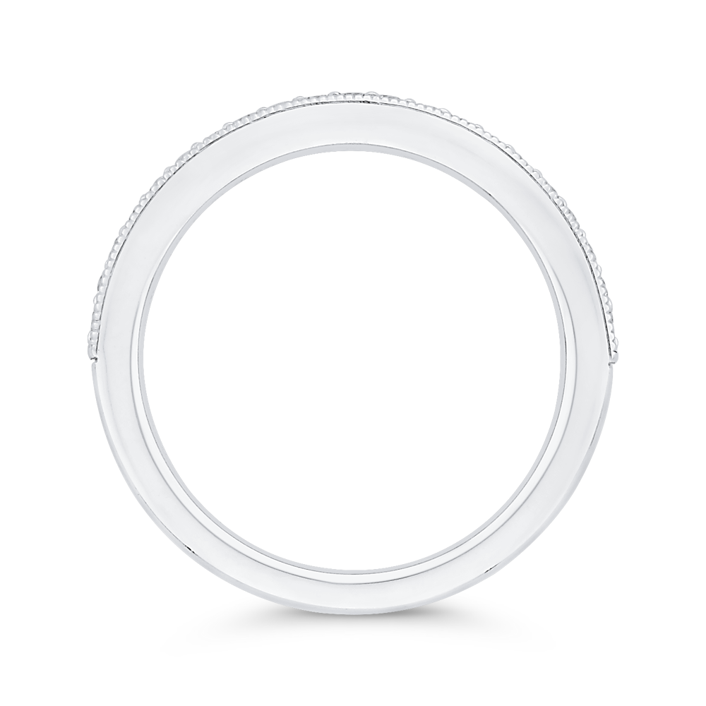 Round Diamond Wedding Band in 14K White Gold