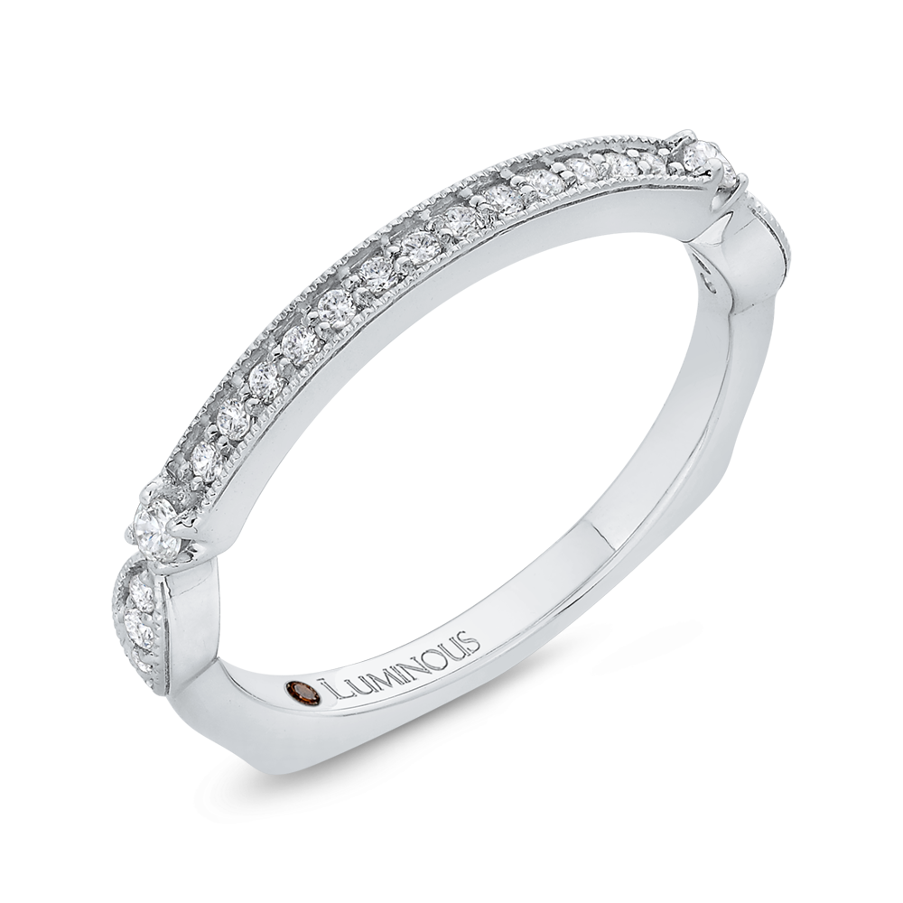 Euro Shank Round Diamond Half-Eternity Wedding Band in 14K White Gold