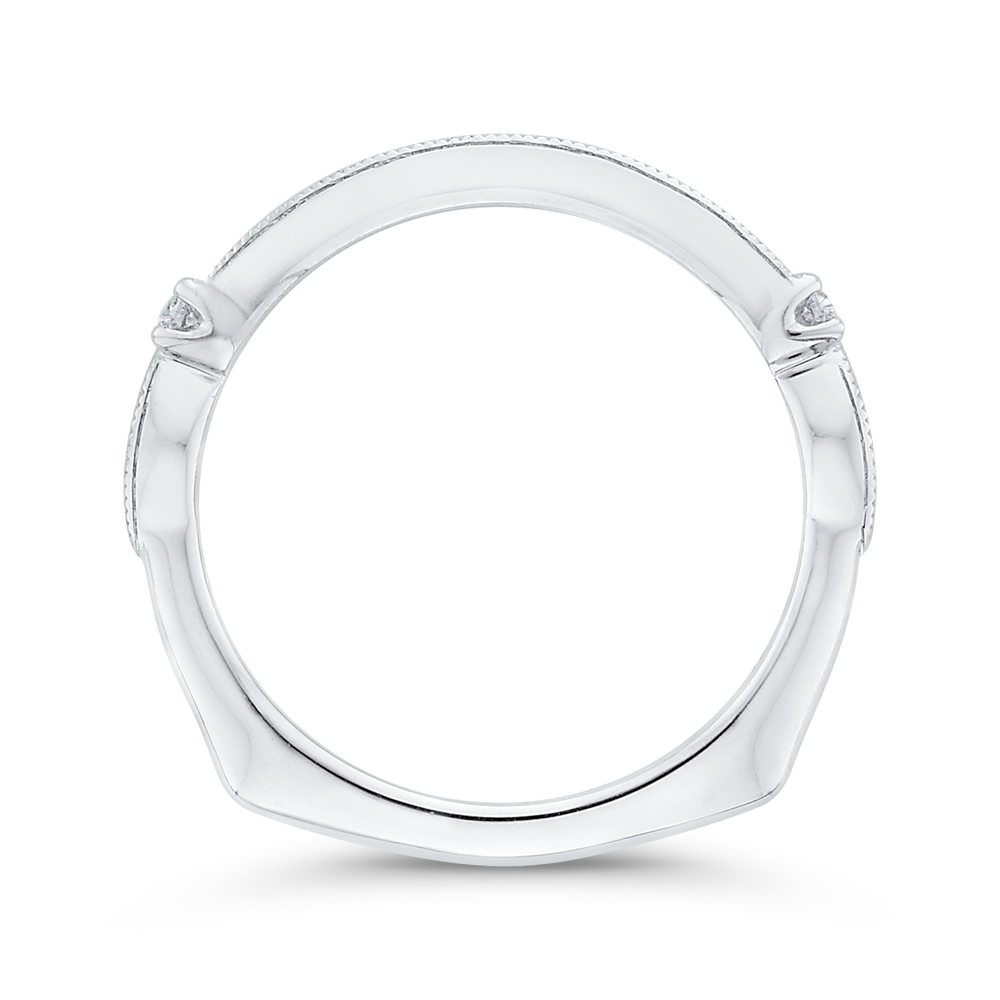 Euro Shank Round Diamond Half-Eternity Wedding Band in 14K White Gold