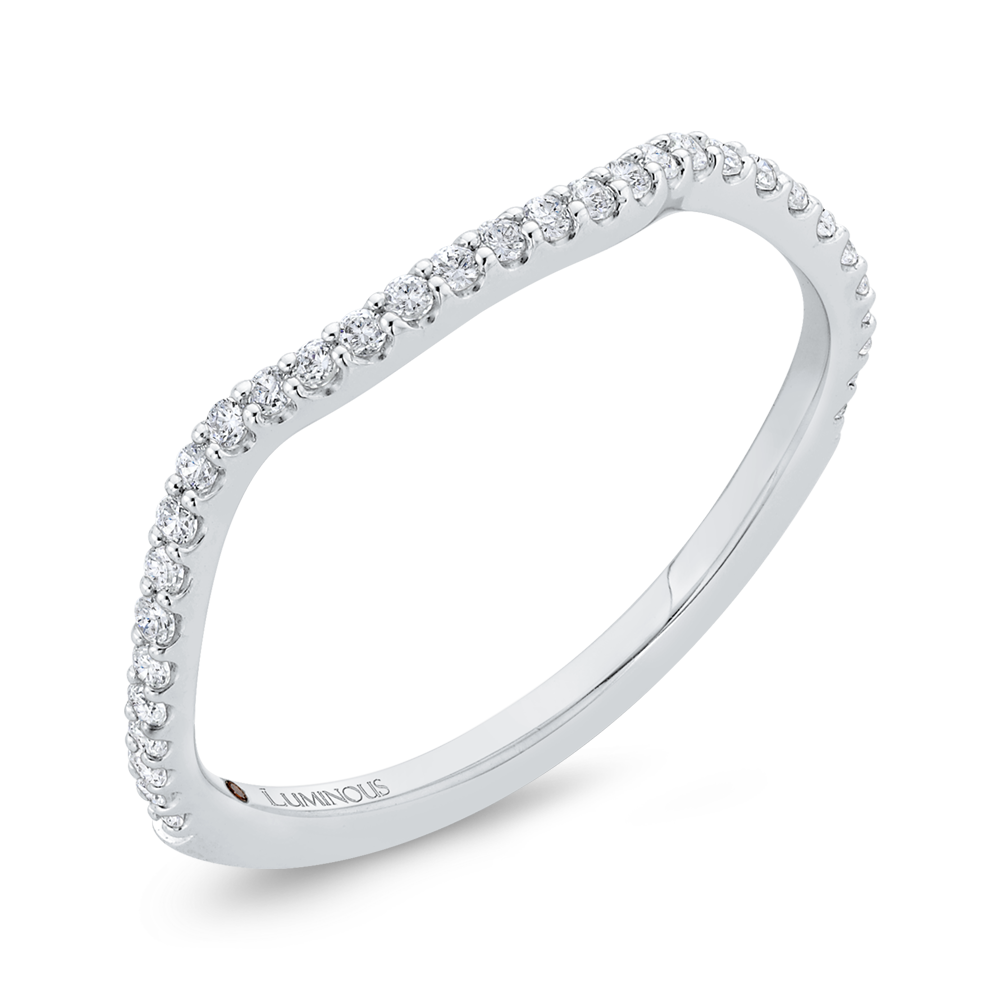 Round Diamond Contour Wedding Band in 14K White Gold