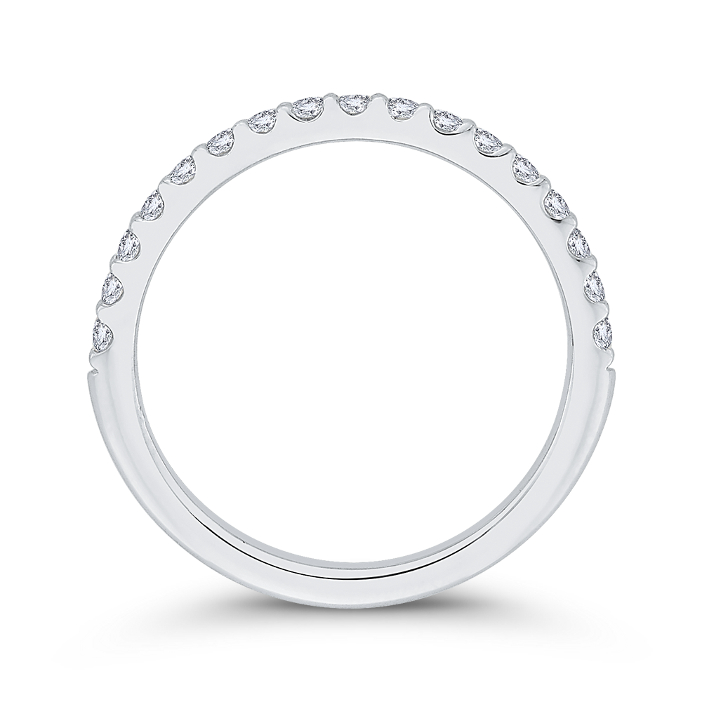 Round Diamond Half-Eternity Wedding Band in 14K White Gold