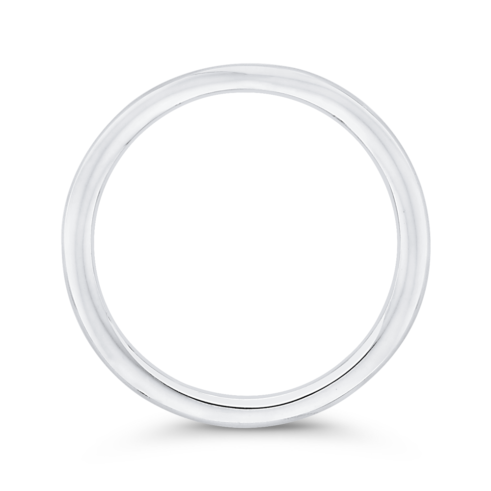 Plain Contour Wedding Band in 14K White Gold