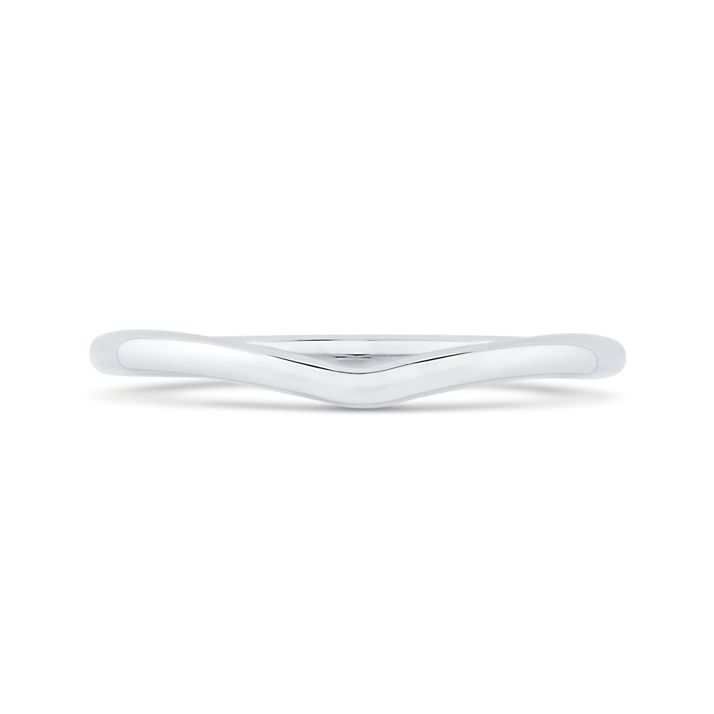 Plain Contour Wedding Band in 14K White Gold