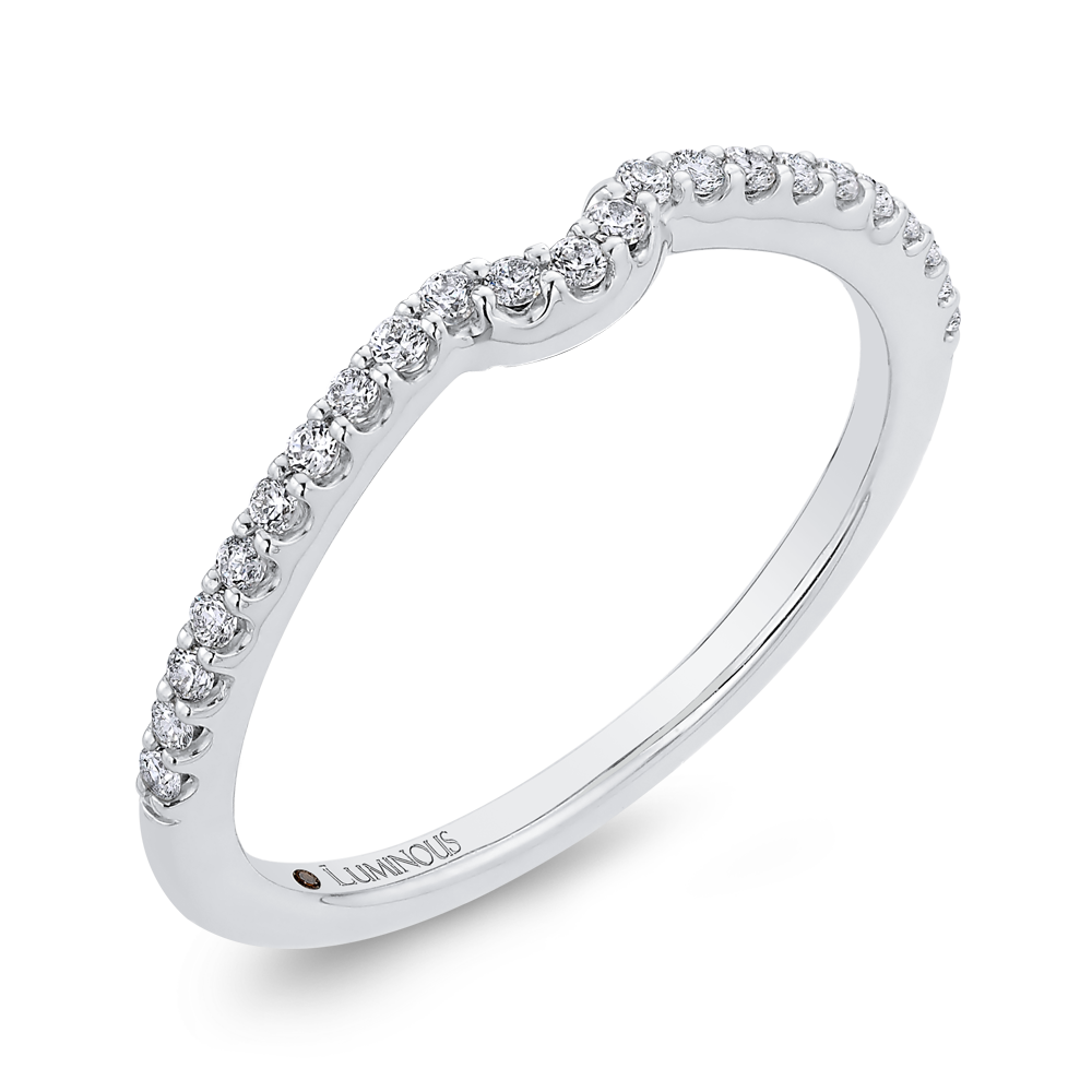 Round Diamond Half-Eternity Wedding Band in 14K White Gold