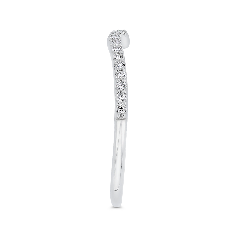 Round Diamond Half-Eternity Wedding Band in 14K White Gold