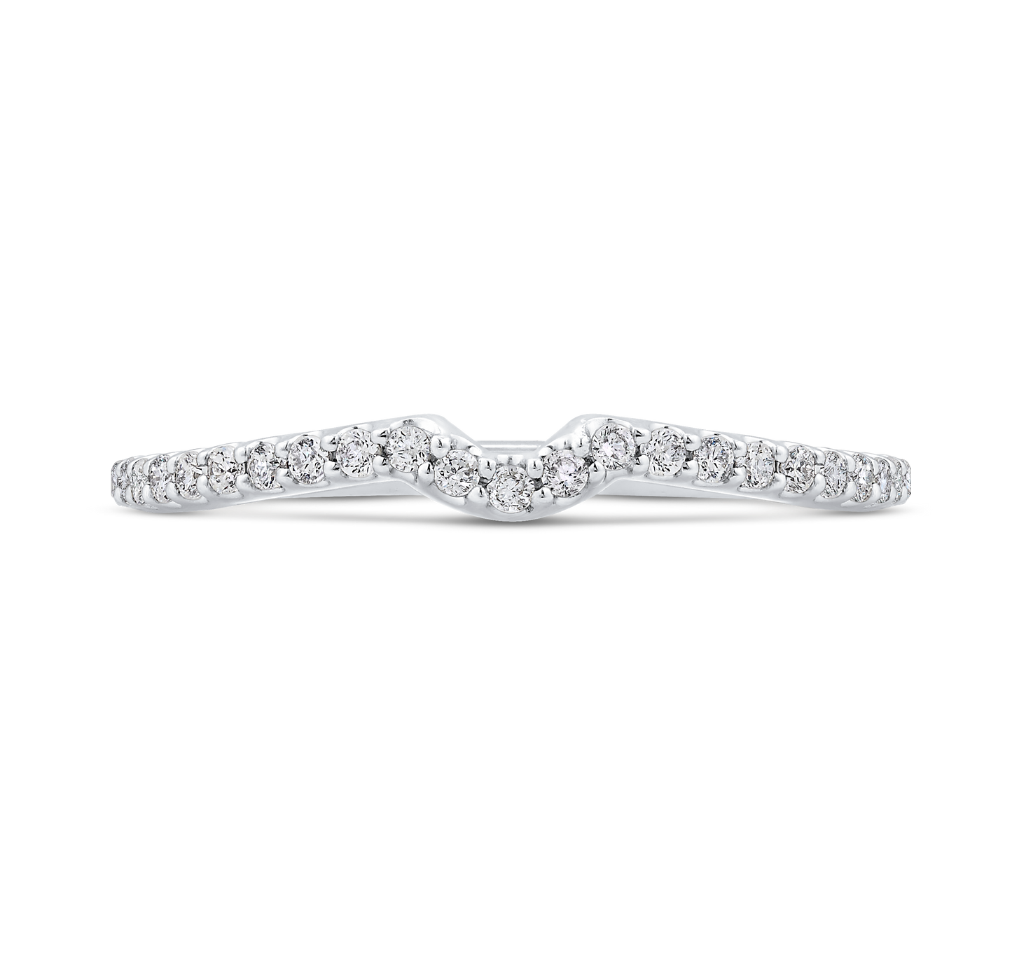 Round Diamond Half-Eternity Wedding Band in 14K White Gold