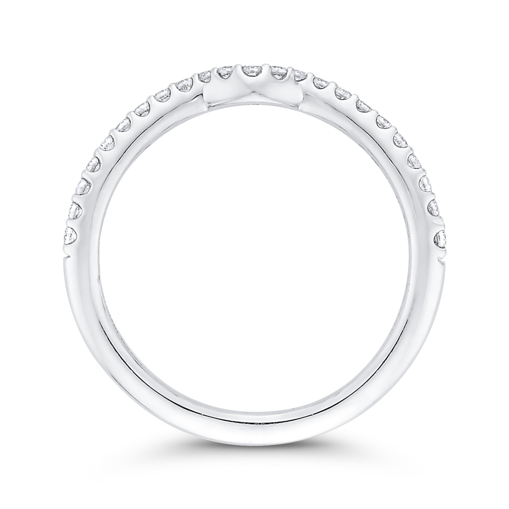 Round Diamond Half-Eternity Wedding Band in 14K White Gold