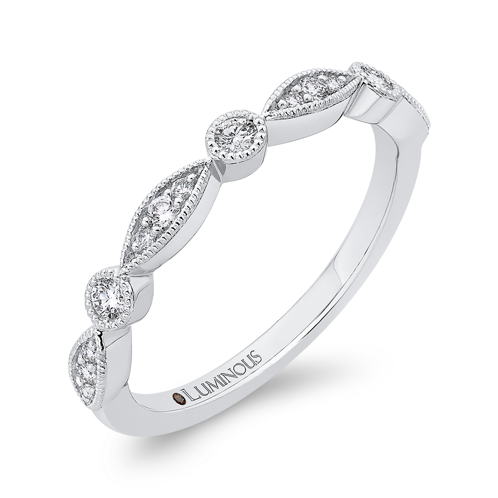 Round Diamond Wedding Band in 14K White Gold