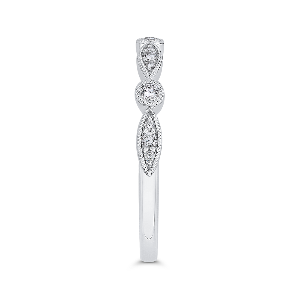 Round Diamond Wedding Band in 14K White Gold