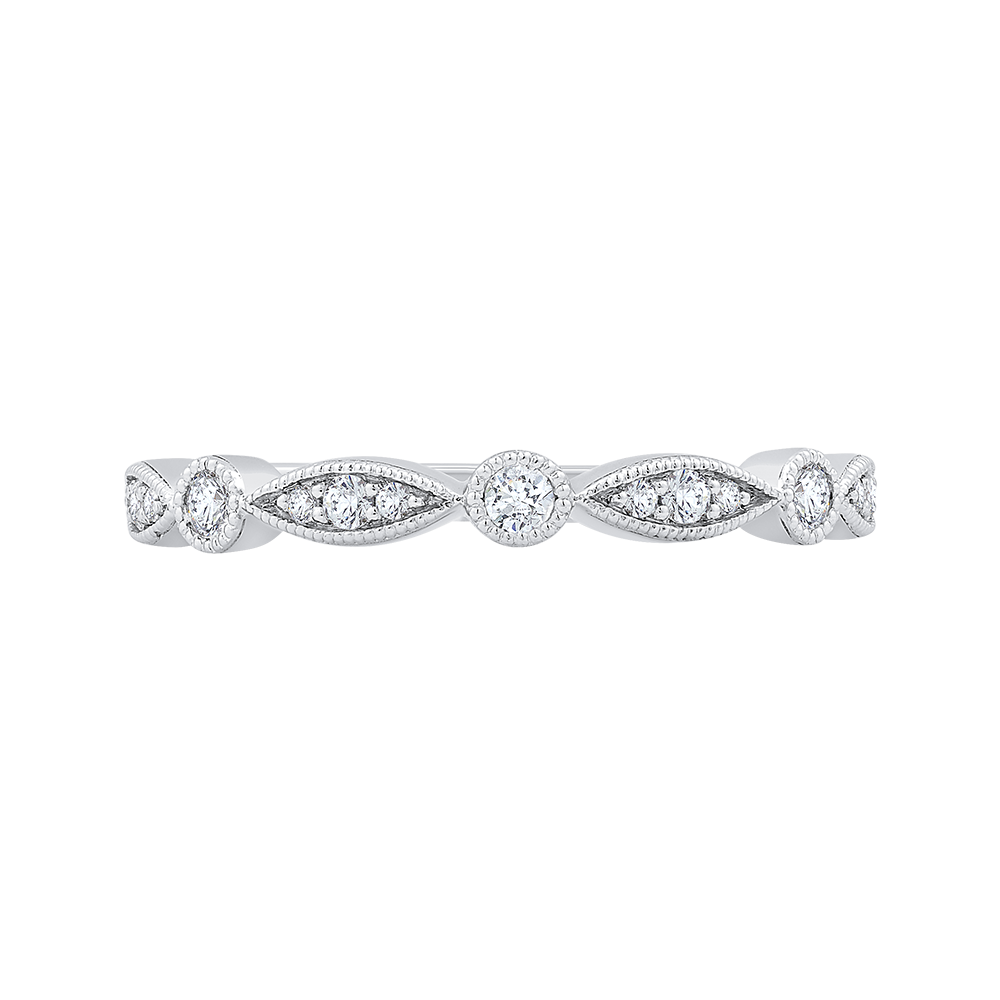 Round Diamond Wedding Band in 14K White Gold
