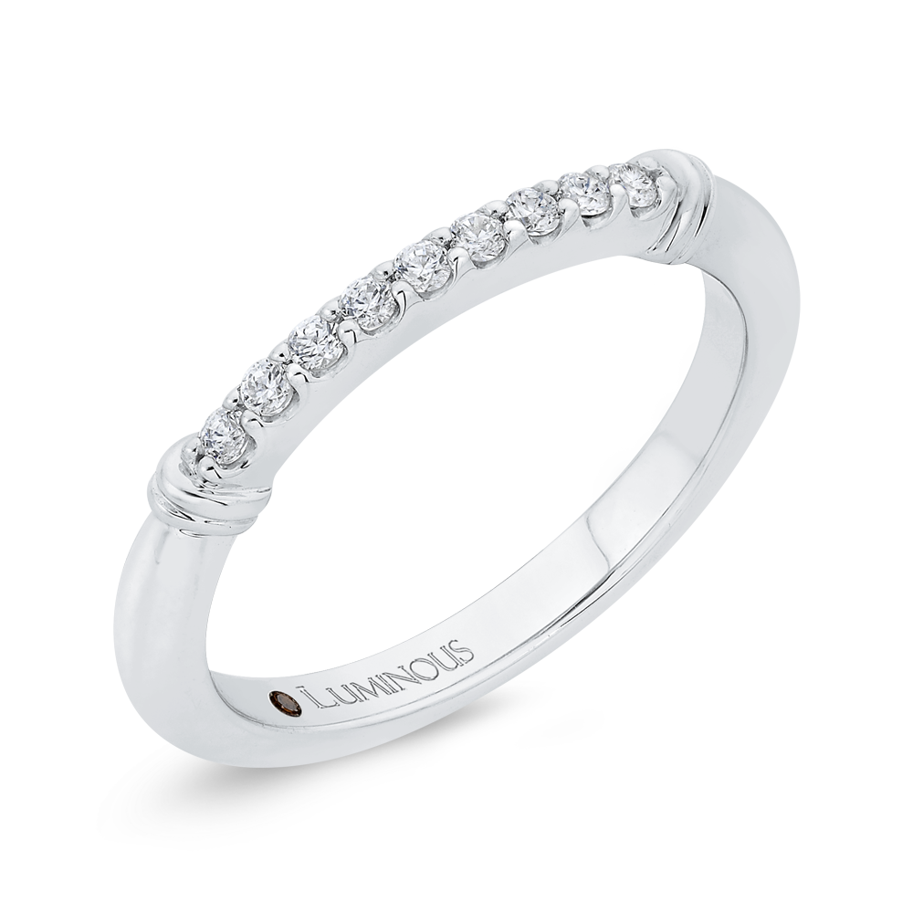Round Diamond Wedding Band in 14K White Gold