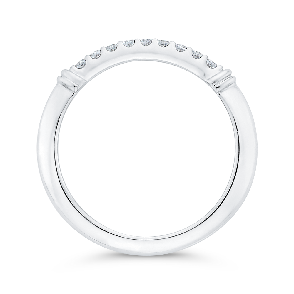 Round Diamond Wedding Band in 14K White Gold