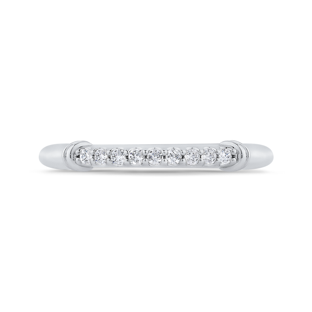 Round Diamond Wedding Band in 14K White Gold
