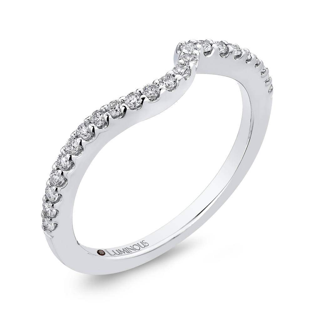Round Diamond Half-Eternity Wedding Band in 14K White Gold