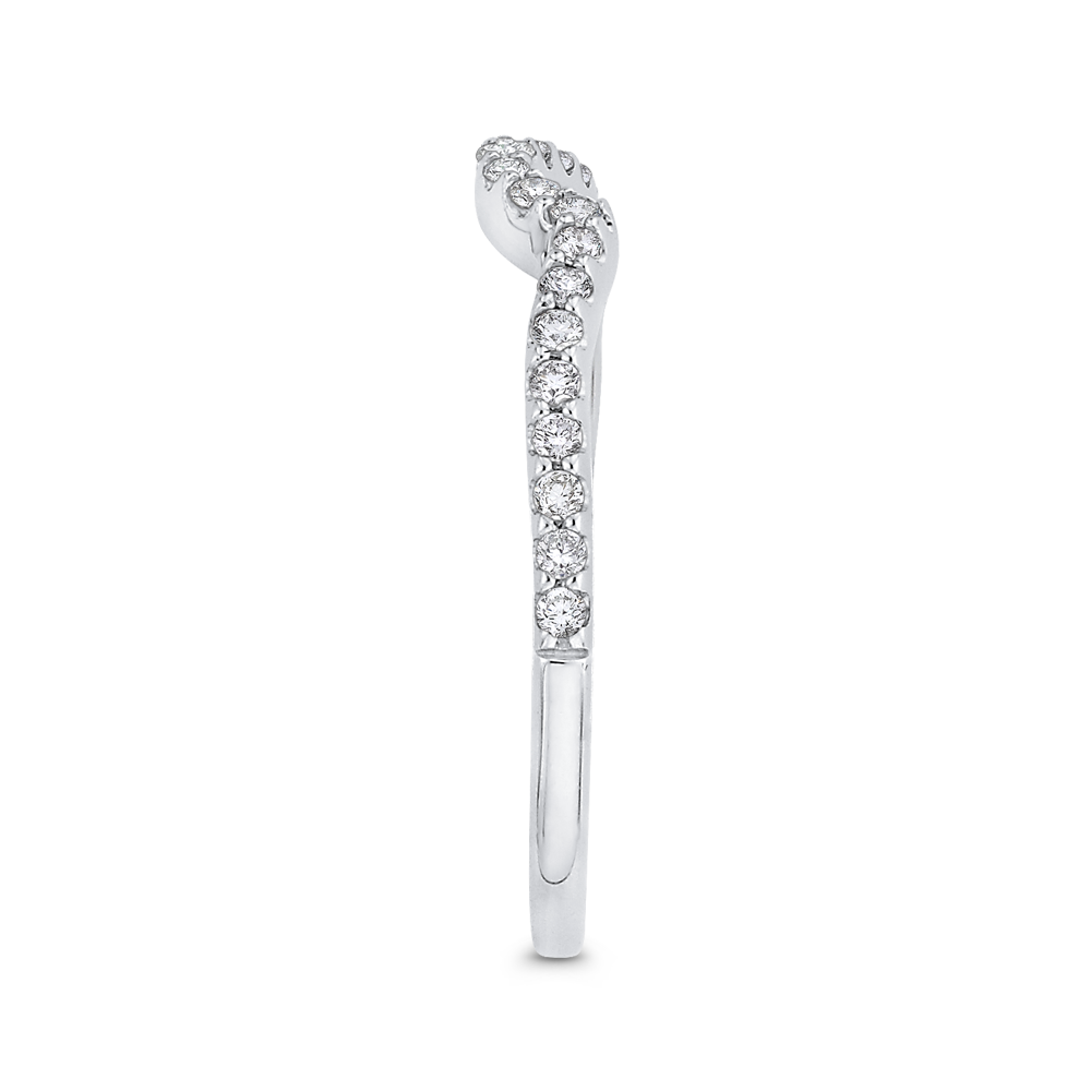 Round Diamond Half-Eternity Wedding Band in 14K White Gold