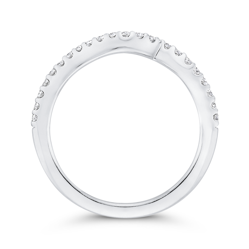 Round Diamond Half-Eternity Wedding Band in 14K White Gold