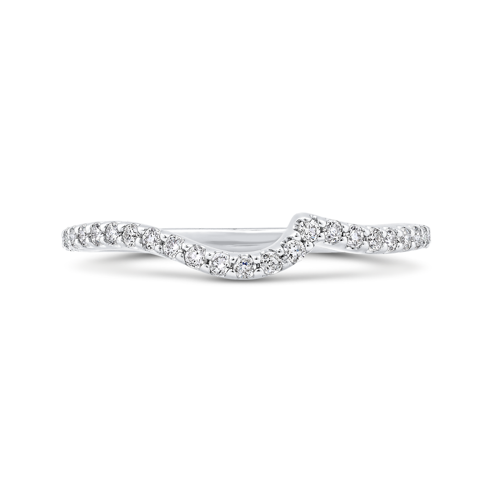 Round Diamond Half-Eternity Wedding Band in 14K White Gold